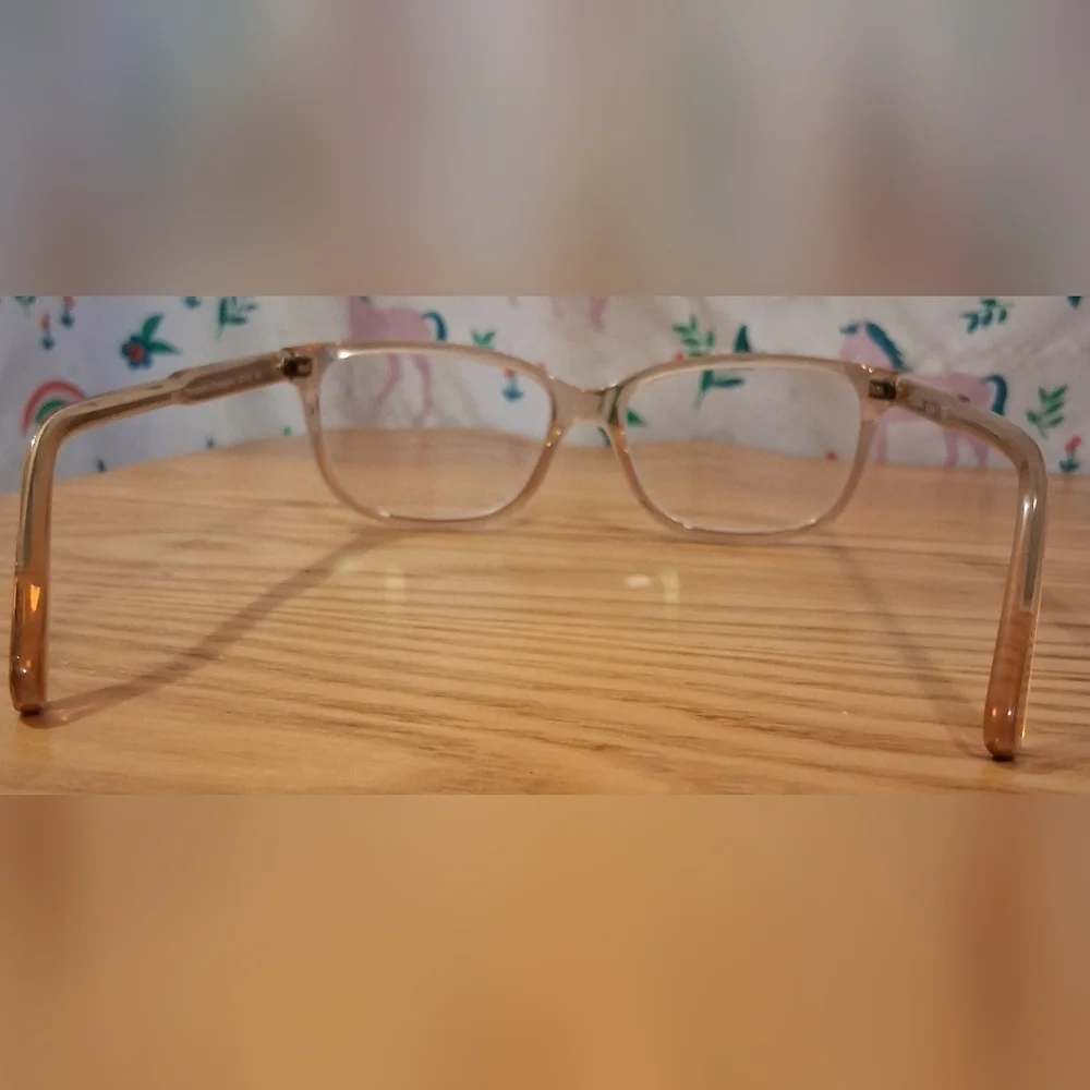 EUC Y2K Coach HC6143 Transparent Champagne Logo Glasses Reading Frames